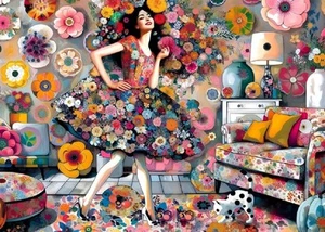 Rompecabezas QPuzzles 1000 piezas - Audrey's Hatbox - Mad About Flowers - Imagen 1 de 1