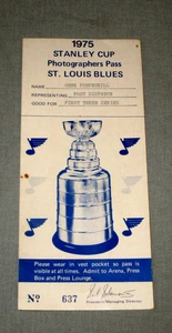1975 NHL-STANLEY CUP-FOTOGRAFEN PRESSEAUSWEIS-ST LOUIS BLUES-POSTVERSAND - Bild 1 von 5