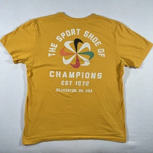 Nike Shirt Mens Medium Yellow Sport Shoe Of Champions Beaverton Pinwheel 1972 - Picture 1 of 10