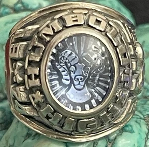 Gorgeous Humboldt High School Rams HS 1974 10K Blue Topaz Class Ring 15.53g Sz 6 - Picture 1 of 16