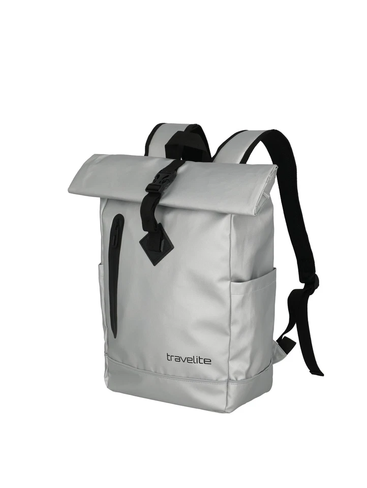 travelite Basics Roll-Up Backpack Plane Rucksack Rucksack Silver silberfarben