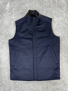Peter Millar Vest Mens Small Blue Wool Cashmere Golf Full Zip - Picture 1 of 9