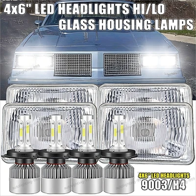 4 bombillas de faros LED 4x6" aptas para Oldsmobile Cutlass Supreme 1980-1988 Foto 1 de 4