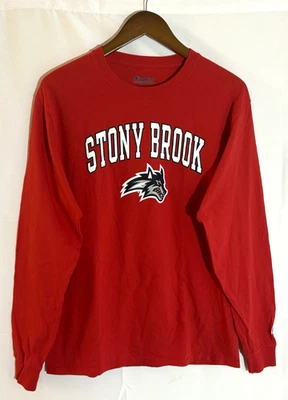 Stony Brook Seawolves Men's Medium Champion Red Long Sleeve T-Shirt Tee - Image 1 of 3