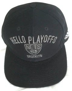 BROOKLYN NETS ADIDAS MÜTZE SCHWARZ SNAPBACK CAP NBA BASKETBALL HELLO PLAYOFFS - Bild 1 von 9