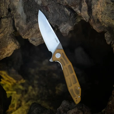 Kubey Nova Linerlock Folding Knife 3.63" 14C28N Sandvik Steel Blade Ultem Handle - Image 1 of 4