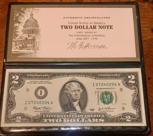 2003 $2 Note World Reserve Monetary Exchange In Folder Minnesota Uncirculated - Picture 1 of 3