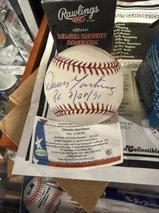 Dennis Martínez Auténtico Firmado Béisbol Autografiado Juego Perfecto 28/07/91 Pg - Imagen 1 de 9