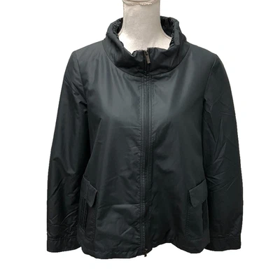 Chaqueta Armani Collezioni Mujer 12 Negra Ligera Gorpcore Cremallera Completa Foto 1 de 4