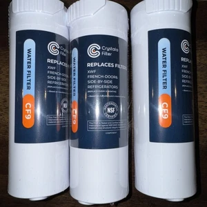 Paquete de 3 filtros de agua para refrigerador Crystala CF9 reemplaza XWF nuevos sellados - Imagen 1 de 3