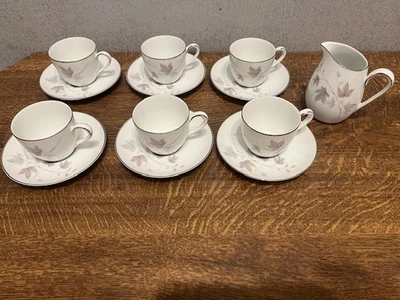 Noritake (Japan) - Harwood 6312 - China 6 x Coffee Cups & 6 x Saucers & Milk Jug - image 1 of 4
