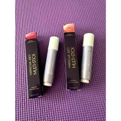 2 Authentic Tarte Cosmetics Maracuja Juicy Lip Cheek Multi-Stick New Full Size - Image 1 of 4