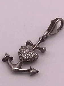Thomas Sabo Silver & CZ “Faith Love And Hope” Anchor Charm - Picture 1 of 3