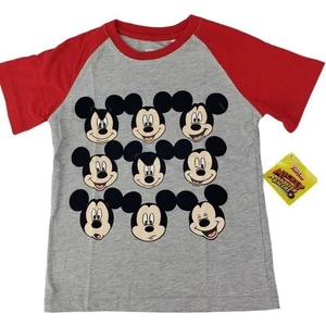 Disney Children's T-shirt with Mickey Mouse Faces Size 5 New - Picture 1 of 11