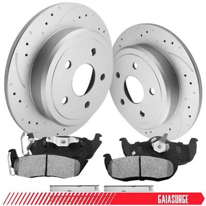 Rear Disc Rotors & Ceramic Pads for 2005 - 2010 Jeep Commander Grand Cherokee - Picture 1 of 14