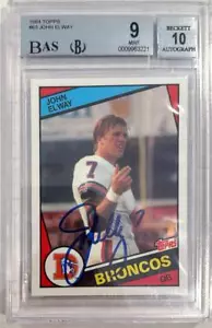 1984 John Elway Topps Auto RC - BGS 9 Mint w/9.5 sub - BGS Authenticated w/10 auto - Bild 1 von 2
