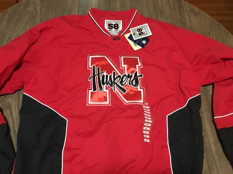 University Of Nebraska Corn Huskers Small Windbreaker Pullover Jacket With Tags Cover