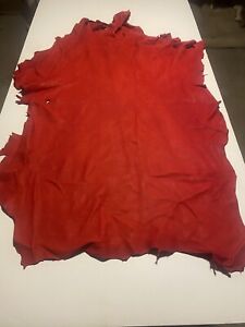 Top Grain Deer Leather. #1/2 Grade. Red Color. Great For All Crafts. Native.