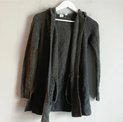 Cárdigan Gap Gris Carbón Mezcla Lana Capucha Plumero Abierto Suéter Mediano (8-10) Foto 1 de 2