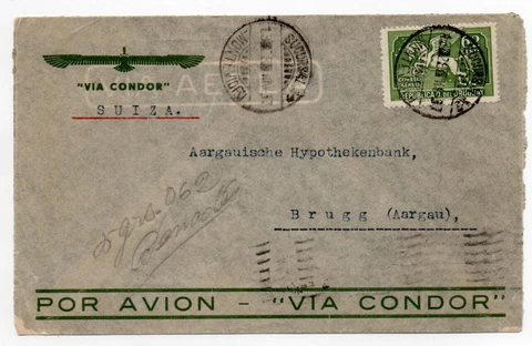 URUGUAY: Airmail  condor cover to Switzerland 1932 Cover