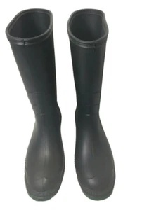 Botas de goma de lluvia agrícola negras con suela verde - talla 9 - Imagen 1 de 8