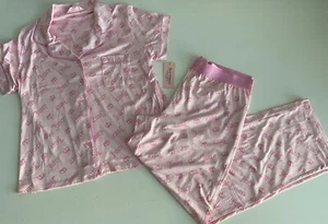 Juicy Couture Juego de 2 Pijama Suave Corona Rosa Lola JC9037R Mujer’s Talla L NUEVO - Imagen 1 de 12