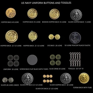 US NVAY UNIFORM BUTTONS AND TOGGLES PIN OFFICIAL DRESS CODE WOW - Picture 1 of 18