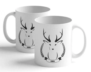 Tasse gestalten - Hirsch mit Kranz - personalisiert mit Name - Jäger - Rehbock - Bild 1 von 4