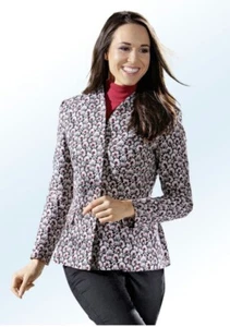 Blazer mujer talla 38; negro con flores; tallado con pliegues; - Imagen 1 de 5