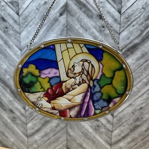 Arte cristiano de pared colgante vitral orando en el jardín de Jesucristo de colección - Imagen 1 de 5
