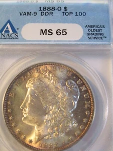 1888-O MORGAN SILVER DOLLAR ANACS MS65 VAM-9 DDR TOP 100 - Picture 1 of 4