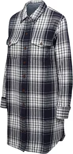 OUTERKNOWN Women's Blanket Shirt Dress Cotton Twill Navy Blue & White Plaid SP - Picture 1 of 7