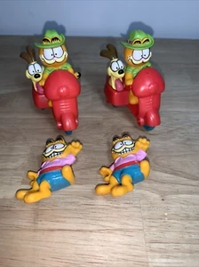 2 Garfields & 2 On Motorcycle with Odie 1988 McDonald's Vintage Happy Meal Toy - Picture 1 of 9