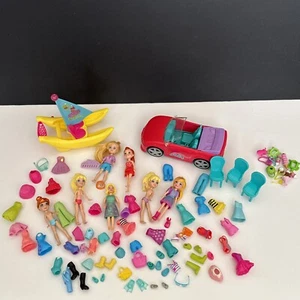 POLLY POCKET Mixed Lot Clothes Shoes Car Boat Accessories - Picture 1 of 12