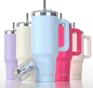 40 Oz Tumbler with Handle,Tumbler with Lid and Straw,Double Wall Insulated Cup S - Picture 1 of 12