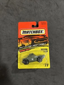 Matchbox Military Weasel Tank 1996 ~ #77 verde, nuevo en paquete. - Imagen 1 de 5