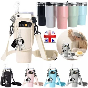 Water Bottle Carrier Bag Holder for 40oz Stanley Tumbler Cup Bottle Sling Bag UK - Picture 1 of 15