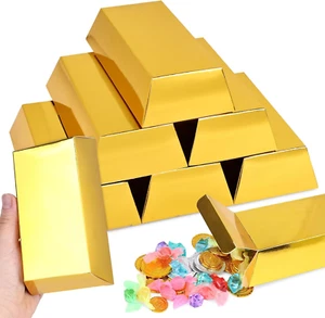 24PCS Gold Bar Chocolate Boxes, Golden Brick Gift Box Treat Box for Chocolates C - Picture 1 of 12
