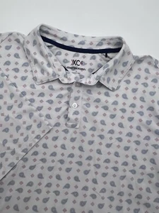 Johnston & Murphy XC4 Performance Polo Shirt Mens XL White AOP Golf Geometric - Picture 1 of 8