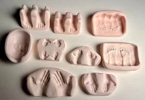 9 AMACO Push Molds, hands, feet, face. Maureen , 1993, 1995, 1997. - Picture 1 of 13