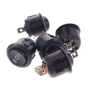 5 Stck. Schwarz 3 Pins EIN-AUS-EIN 3 Positionen SPST Runde Wippe Boot Schalter - Bild 1 von 6