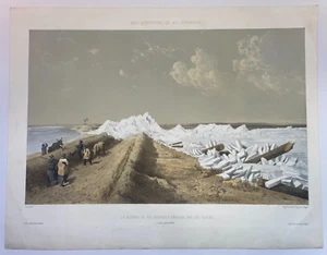CRIMEA KIL-BOUROUN c. 1857 CICERI & PARIS LARGE ANTIQUE VIEW 19TH CENTURY - Bild 1 von 3