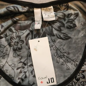 Sami & Jo Sleeveless Tank Top Textured Gray Grey Black Floral XL New NWT - Picture 1 of 5