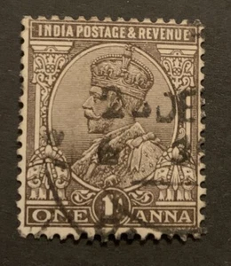 India George V 1a 1922-26 chocolate FU SG197 - Imagen 1 de 2