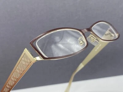 Monturas de gafas mujer marrón cuadrado dorado grabado NP 271 € Francia Foto 1 de 4