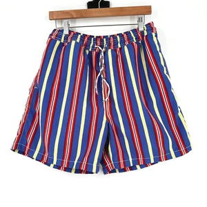 Virus Mens Stripped Swim Shorts Trunks Large 5" Beach Retro Lined Pockets Preppy - Picture 1 of 6