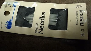 Hand Sewing needles by Dritz, Sharps #3/9, 2 packages, 20 count, Made in England - Picture 1 of 1