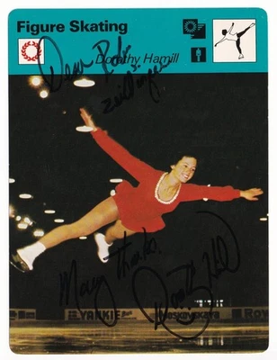多萝西·哈米尔签名 1977 Sportscaster。 ebay 上 1/1? 奥林匹克金滑冰鞋 — 第 1/2 张图片