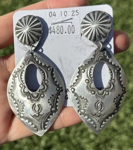 Pendientes Navajo Hoja Estampada Plata de Ley. VJP Vincent - Imagen 1 de 12