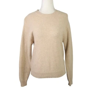 Uniqlo tan cream 100% wool crewneck pullover sweater Womens S - Picture 1 of 6